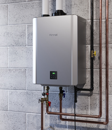 Rinnai tankless water heater installed by M. Cary & Daughters